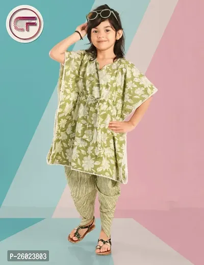 Classic Cotton Printed Kurta Bottom set for Kids Girls