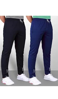 RIKSAW Track Pants for Mens/Joggers for Mens/Mens Lower Lycra Blend with 2 Side Pockets for Gym, Yoga, Exercise, Morning Walk, Sports Wear (Pack of 2) (XXL, Black and Navy Blue)-thumb4