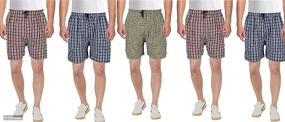 Men's Cotton Shorts (Pack of 5) (BOX-RYBl-Multicolor-M-Pack-5_Multicolor, M)