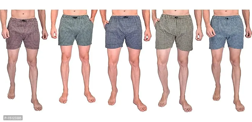 Men Multicolor Cotton Blend Boxer Shorts Pack of 5 (XXL, Multicolour)