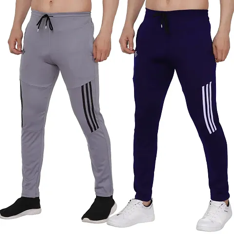 Classic Solid Track Pants for Men, Pack of 2