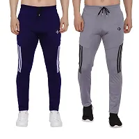 RIKSAW Track Pants for Mens/Joggers for Mens/Mens Lower Lycra Blend with 2 Side Pockets for Gym, Yoga, Exercise, Morning Walk, Sports (Pack of 2 Piece Only) (L, Navy and Light Grey)-thumb3