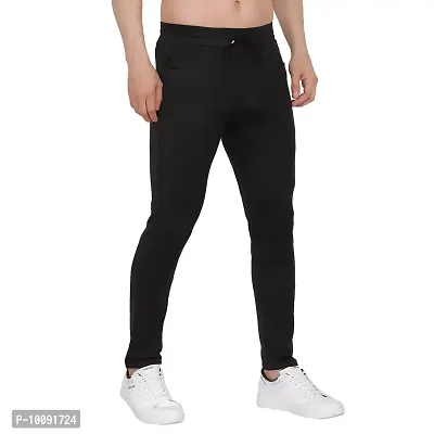Black Polyester Track Pants For Men pack of 2-thumb5