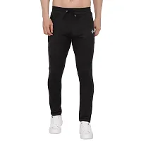 Black Polyester Track Pants For Men pack of 2-thumb4
