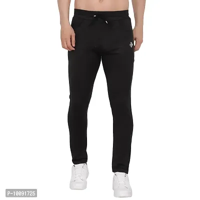Black Polyester Track Pants For Men pack of 2-thumb5
