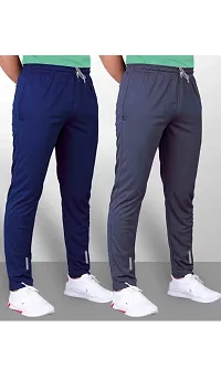 RIKSAW Track Pants for Mens/Joggers for Mens/Mens Lower Lycra Blend with 2 Side Pockets for Gym, Yoga, Exercise, Morning Walk, Sports Wear (Pack of 2) (XXL, Navy and Dark Grey)-thumb2