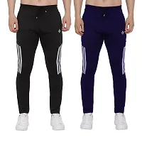 Black Polyester Track Pants For Men pack of 2-thumb1