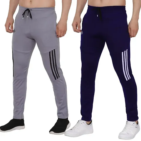 New Launched Polyester Regular Track Pants For Men Pack Of 2