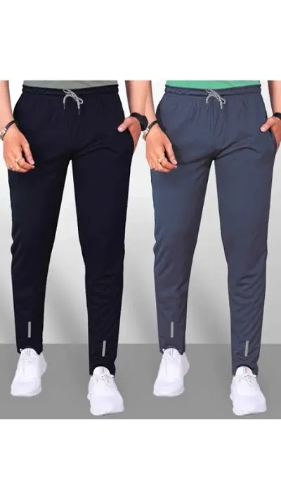 Classic Solid Track Pants for Men, Pack of 2