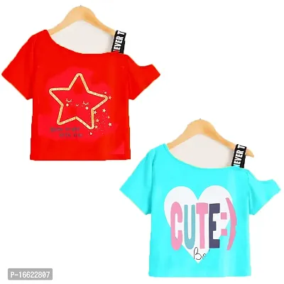 Girls Crop TOP Cotton T-Shirts-thumb0