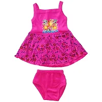 Baby Girls Dress Frock and Panty Set (0-3 Months, Color Base)-thumb3