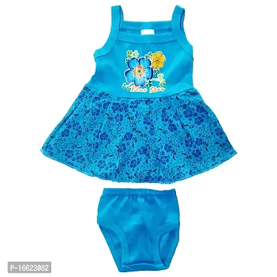 Baby Girls Dress Frock and Panty Set (0-3 Months, Color Base)-thumb5