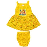 Baby Girls Dress Frock and Panty Set (0-3 Months, Color Base)-thumb1