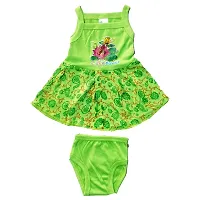 Baby Girls Dress Frock and Panty Set (0-3 Months, Color Base)-thumb2