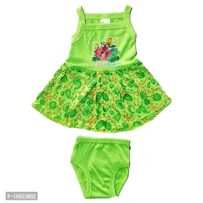 Baby Girls Dress Frock and Panty Set (0-3 Months, Color Base)-thumb3