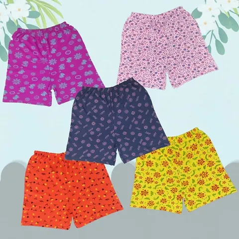 Crazyon Girls Allover Print Shorts Pack Of (5)