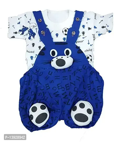 Stylish Cotton Animal Printed Dungaree For Baby And Kids-thumb0