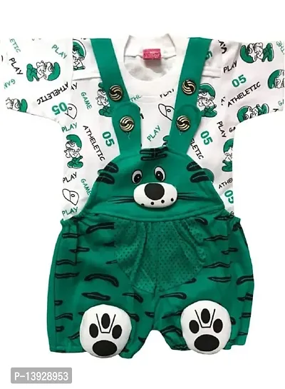 Stylish Cotton Animal Printed Dungaree For Baby And Kids-thumb0