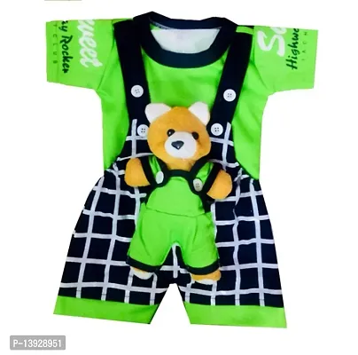 Stylish Cotton Animal Printed Dungaree For Baby And Kids-thumb0