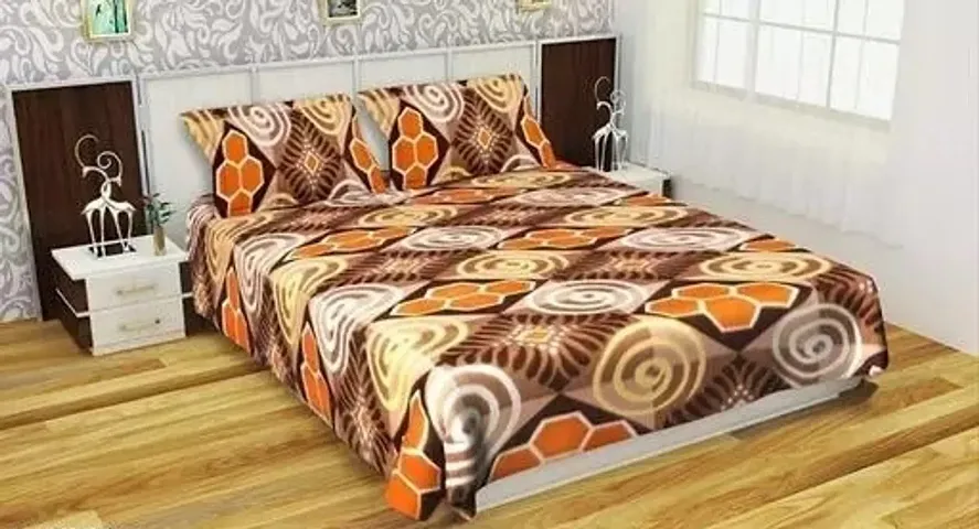 Soft Woolen Printed Double Bedsheet with Two Pillow Covers