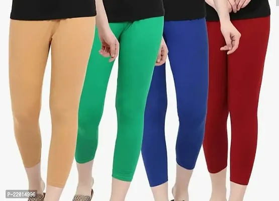 Buy Stylish Cotton Lycra Solid Legging For Women- Pack of 4 Online In India  At Discounted Prices