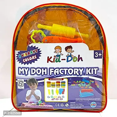 Rabbit My Doh Factory Kit Creative Kit For Kids Pack Includes 8 Colorful DoughWith2 MouldsWith1 Knife With1 RollerWith1 ForkWith1 SpoonWith2 Dishes With 1 Table Top Kit For Kids Colorful Dough Play Dough Set For Kids