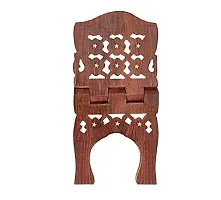 Sheesham Wooden Holy Book Stand Rehal for Pooja Reading Geeta Bible Quran Books Brown 12 inch-thumb2