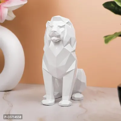 Beautifully Sitting Lion Statue for Home Decor Animal Statue Showpiece