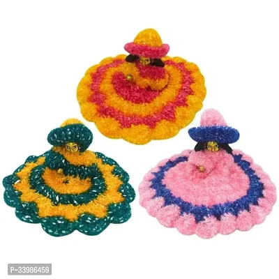 Pack of 3 Bal Laddu Gopal Warm Winter Dress Krishna Laddu Gopal Idol Woolen Cloth Poshak Size 0 1