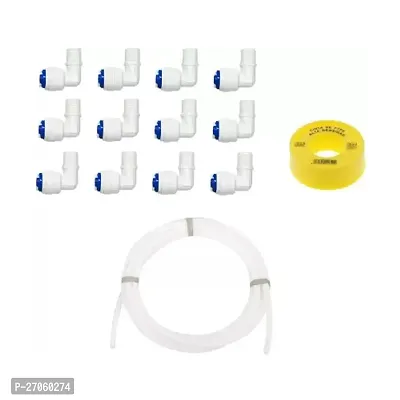 ppsmax   RO Membrane Housing Elbow Connector 1/4 Push fit x 1/8 Inch Thread, Taflon Tape, Pipe Suited for All RO Water Purifiers Models - 12 Pcs Solid Filter Cartridge  (0.5, Pack of 14)