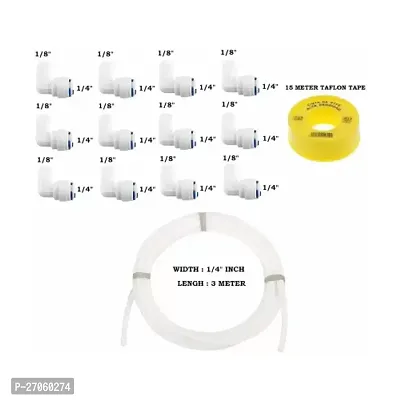 ppsmax   RO Membrane Housing Elbow Connector 1/4 Push fit x 1/8 Inch Thread, Taflon Tape, Pipe Suited for All RO Water Purifiers Models - 12 Pcs Solid Filter Cartridge  (0.5, Pack of 14)-thumb2