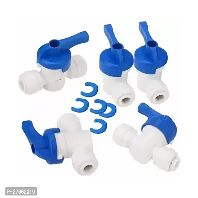 ppsmax  RO 1/4 inch Quick Fitting Connection for Aquarium / RO Water Filter Reverse Osmosis System 1/4 (1/4 QC X 1/4 QC) Inline Tube Tap Shut Off Ball Valve (RO Flush Valve) 5Pcs Hose Connector