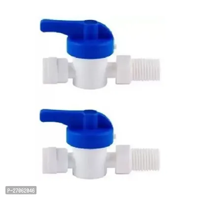 ppsmax   RO 2pc 1/4rdquo; Plastic Inlet Ball Valve for 1/4 inch Pipe Tubing RO Water Purifier Inlet Ball Valve Coupling Set Diverter Gate Valve On/Off Tee Cock Twin Elbow Faucet for Connection of RO UV UF