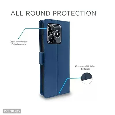 PPSMAX  Back Cover for Realme C53 Flip Case Leather Finish | Inside TPU with Card Pockets | Wallet Stand and Shock Proof | Magnetic Closing | Complete Protection Flip Cover (Blue)-thumb3