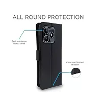 PPSMAX  Back Cover for Realme C53 Flip Case Leather Finish | Inside TPU with Card Pockets | Wallet Stand and Shock Proof | Magnetic Closing | Complete Protection Flip Cover (BLACK )-thumb2