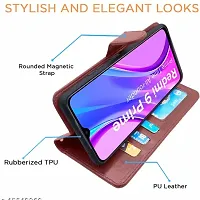 PPSMAX   Poco M2 / Redmi 9 Prime Flip Cover Case | Leather flip Back Covers Cases for Poco M2/Redmi 9 Prime (Brown)-thumb2