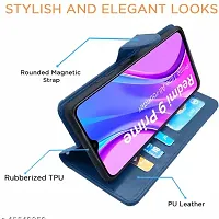 PPSMAX  Poco M2 / Redmi 9 Prime Flip Cover Case | Leather flip Back Covers Cases for Poco M2/Redmi 9 Prime (Blue)-thumb2