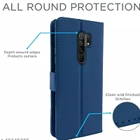 PPSMAX  Poco M2 / Redmi 9 Prime Flip Cover Case | Leather flip Back Covers Cases for Poco M2/Redmi 9 Prime (Blue)-thumb3