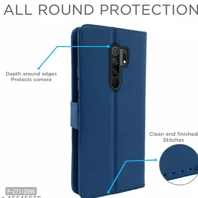 PPSMAX  Poco M2 / Redmi 9 Prime Flip Cover Case | Leather flip Back Covers Cases for Poco M2/Redmi 9 Prime (Blue)-thumb4