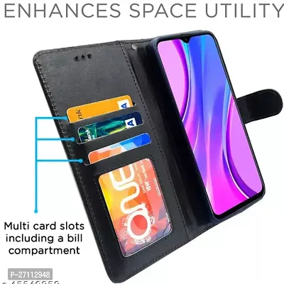 PPSMAX  Poco M2 / Redmi 9 Prime Flip Cover Case | Leather flip Back Covers Cases for Poco M2/Redmi 9 Prime (BLACK)-thumb2