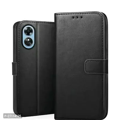 PPSMAX  Oppo A17 Flip Back Cover BLACK-thumb0