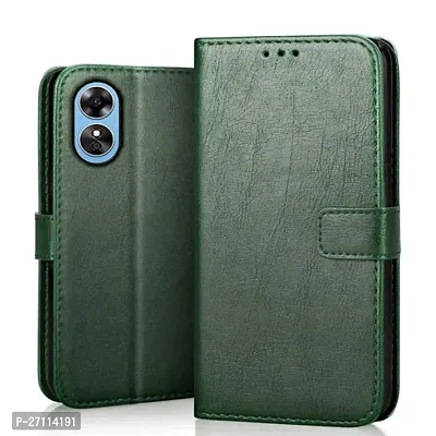 PPSMAX  Oppo A17 Flip Back Cover GREEN-thumb0