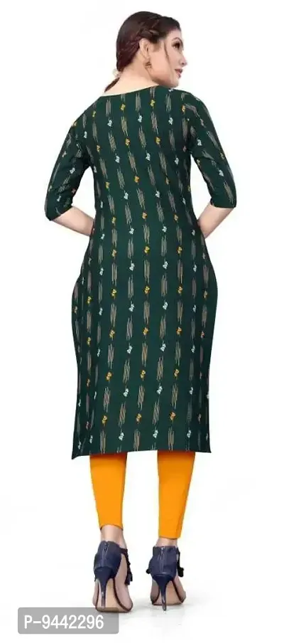 HIRLAX Kurti for Women - Fancy Straight Long Crepe Printed with Classy Design Ethnic Wear Kurtis, Perfect for Regular, Work, Travelling, Outing for Ladies-thumb4