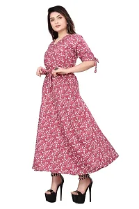 HIRLAX Gown for Women - Fancy Rayon Printed Long A - Line Anarkali Stitched Pink Gown for Girls, Suitable for Casual, Festival, Office Wear for Ladies-thumb3