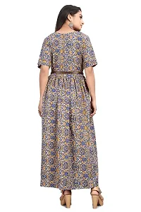 HIRLAX Kurtis for Women - Fancy Heavy Poly Crepe Printed Long A - Line Kurti with Belt for Girls, Perfect for Travelling, Shopping, Daily, Office, Holidays, Festival Wear for Ladies-thumb1