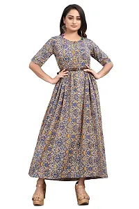 HIRLAX Kurtis for Women - Fancy Heavy Poly Crepe Printed Long A - Line Kurti with Belt for Girls, Perfect for Travelling, Shopping, Daily, Office, Holidays, Festival Wear for Ladies-thumb4