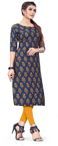 HIRLAX Kurtis for Women - Fancy Crepe Beautiful Printed Design Long Straight Combo of 3 Kurti for Girls, Perfect for Office, Casual, Festival Wear for Ladies(3 Combo)-thumb4