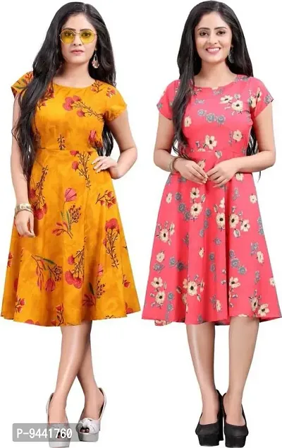 Buy Hirlax Short Dresses For Women - Crepe Printed Western Dress For Girls  Combo, Office Wear For Women, Ladies Dress, Dresses For Women, Summer  Frocks For Girls Online In India At Discounted