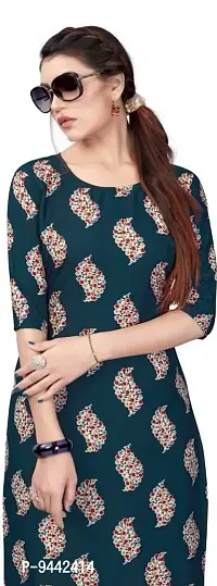 HIRLAX Kurtis for Women - Fancy Crepe Beautiful Printed Design Long Straight Combo of 3 Kurti for Girls, Perfect for Office, Casual, Festival Wear for Ladies(3 Combo)-thumb5