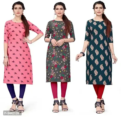 HIRLAX Kurtis for Women - Long Kurti for Women, Crepe Kurtis for Women Combo, Office Wear for Women, Ladies Kurtis, Casual Wear Straight Kurti for Girls